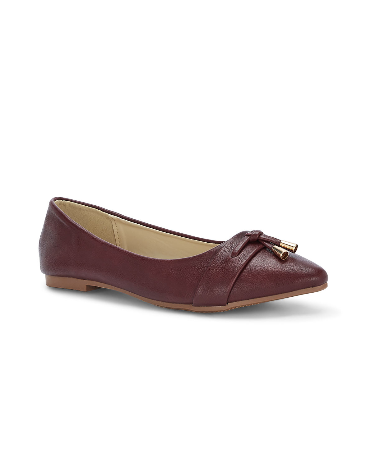 Ceriz Adrianna Burgundy Ballerina Flats 