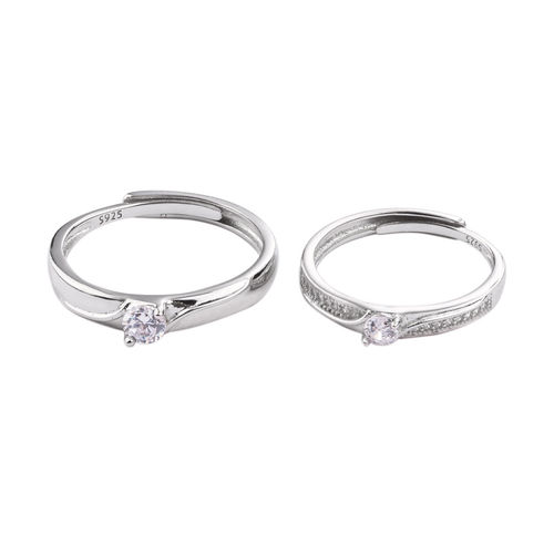 Buy Palmonas 925 Sterling Silver Solitaire Band Couple Rings Online