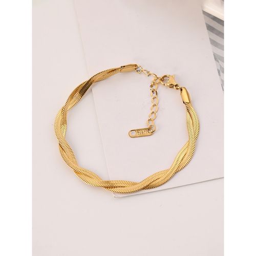 Buy Jewels Galaxy Gold-Plated Anti Tarnish Snake Chain Bracelet Online