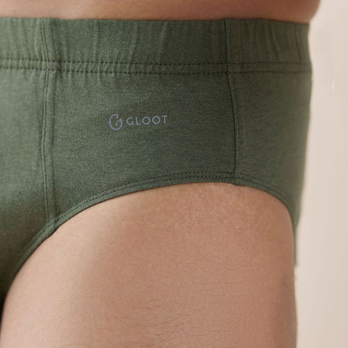 Buy GLOOT Butter Blend Cotton Brief with Covered Elastic & Anti Odour-Pack  of 2-GLI016 Online