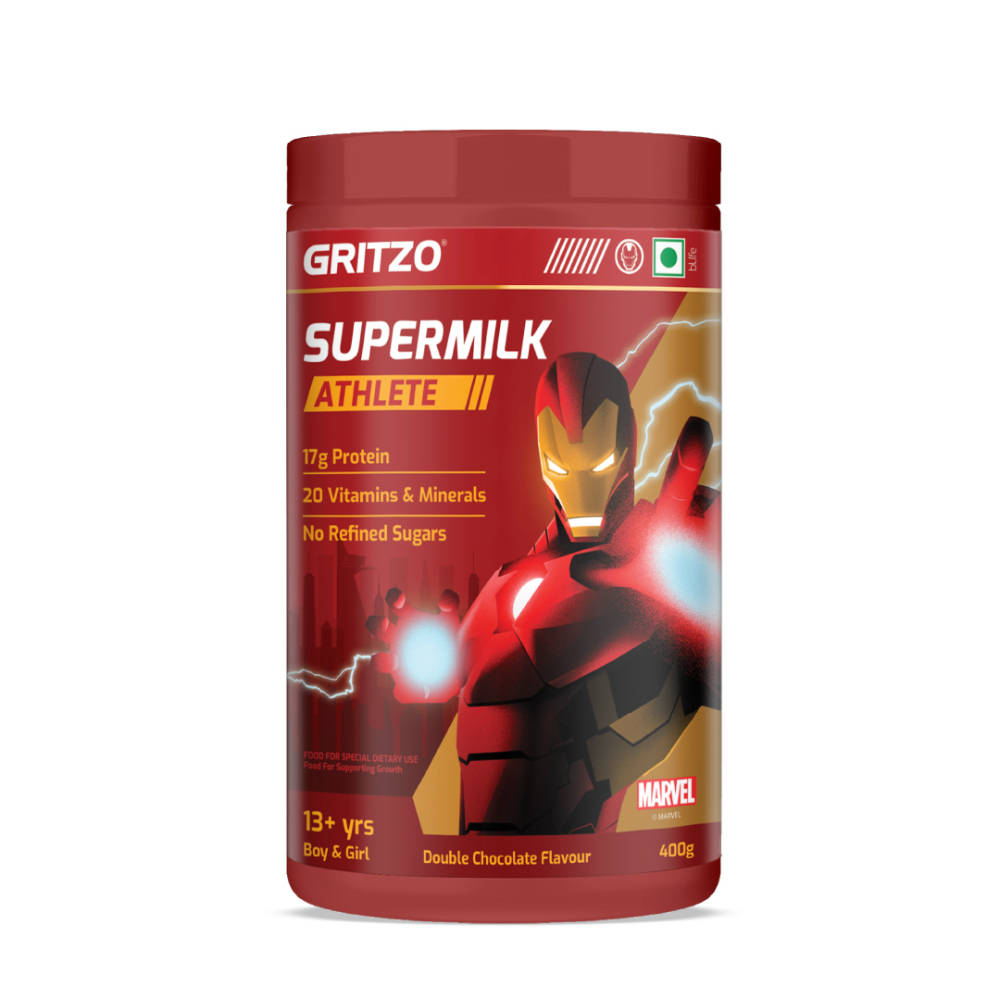 Gritzo Supermilk Athlete Iron Man (13+), 17G Protein - Double Chocolate