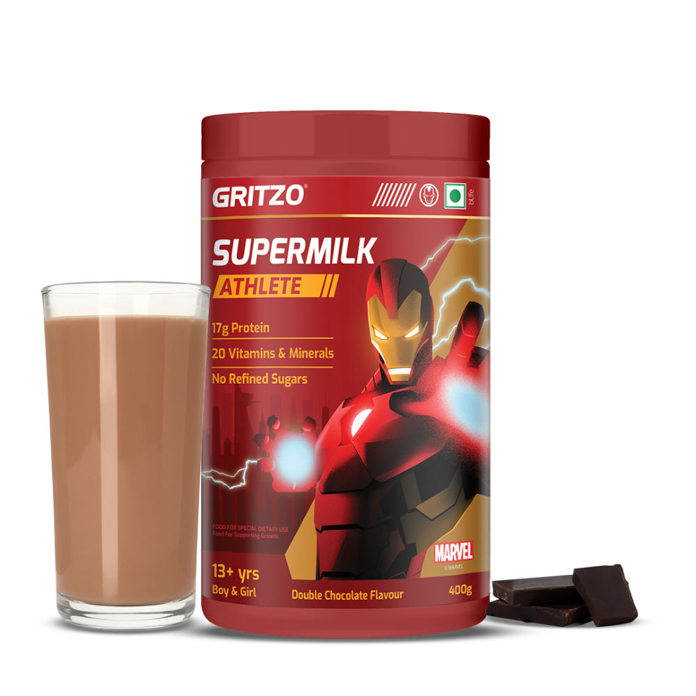 Buy Gritzo Supermilk Athlete Iron Man (13+), 17G Protein - Double
