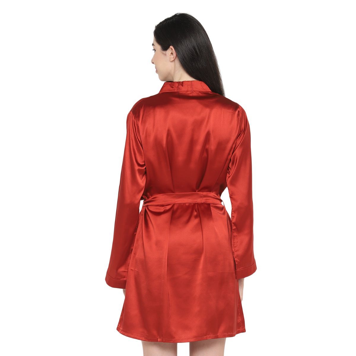 Shopbloom Women'S Satin Red Robe Buy Shopbloom Women'S Satin Red Robe