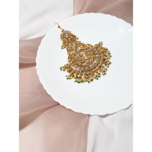 Buy Ruby Raang Studio Gold Plated Kundan Studded Maang Tikka