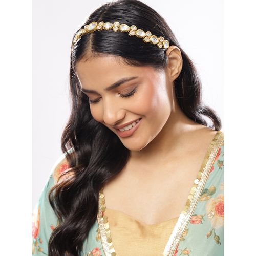 Ruby Raang Studio Kundan Beaded Hair Band