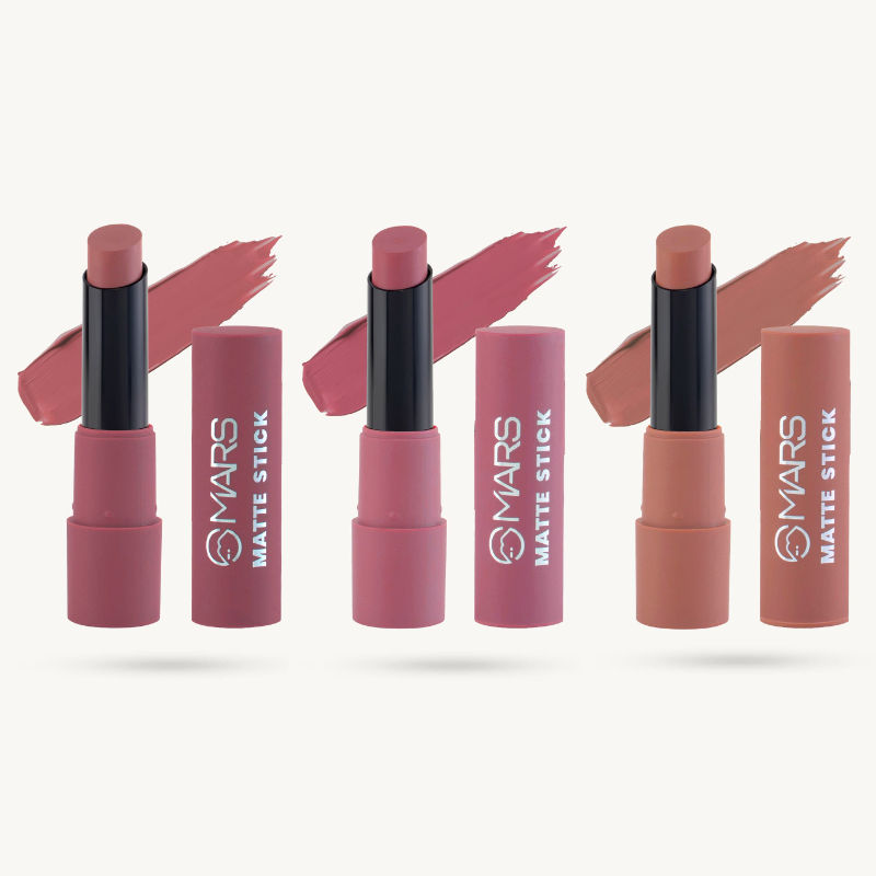 MARS Matte Lipsticks Box - 02 Peaches & Nudes: Buy MARS Matte Lipsticks