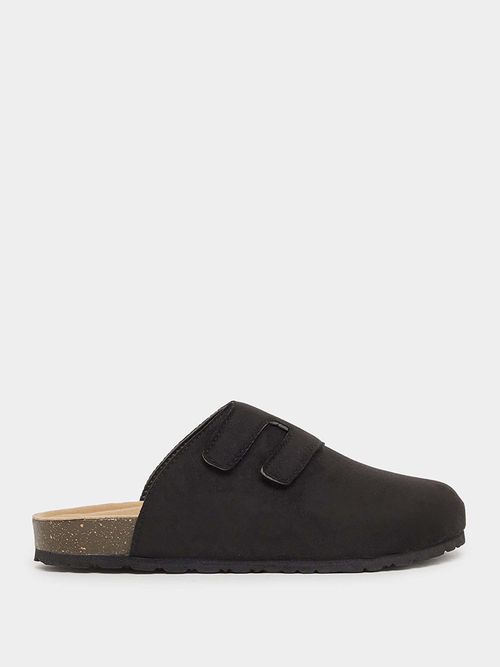 Styli Men Velcro Faux Suede Mules