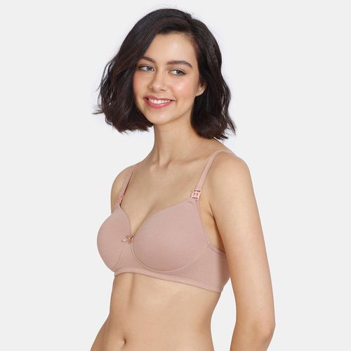 Buy Zivame Padded Non-Wired 3-4th Coverage Maternity - Nursing Bra -  Roebuck-Brown Online