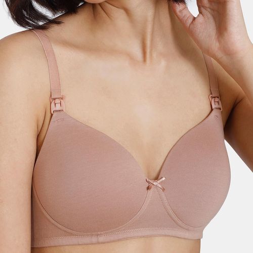 Buy Zivame Padded Non-Wired 3-4th Coverage Maternity - Nursing Bra - Roebuck -Brown Online