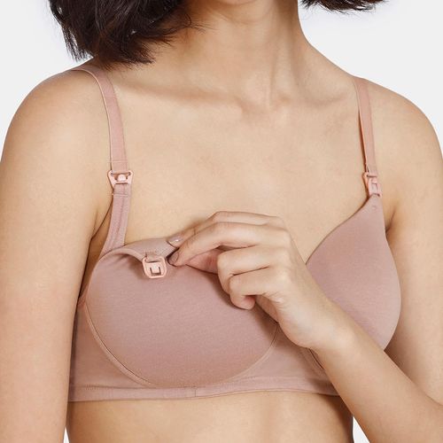 Buy Zivame Padded Non-Wired 3-4th Coverage Maternity - Nursing Bra -  Roebuck-Brown Online