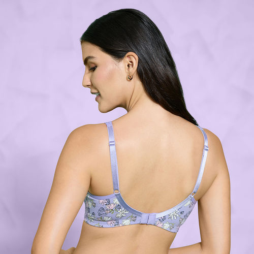 Nykd by Nykaa Delicate Floral Printed Encircled Bra Light Blue-NYB275 (32B)