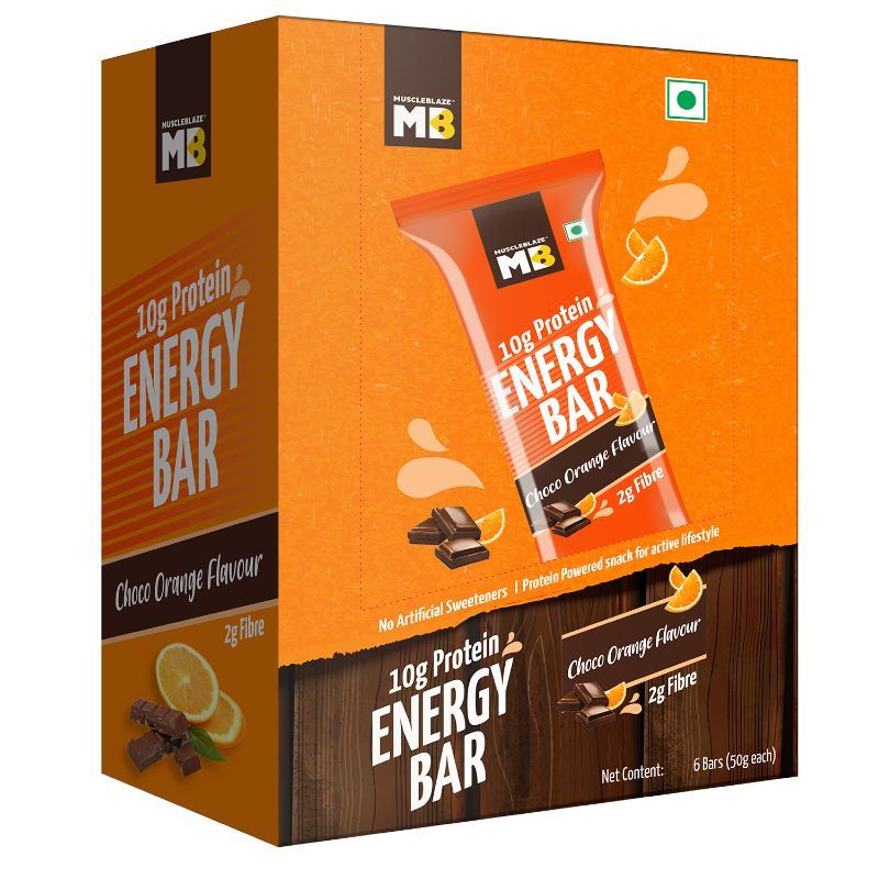 MuscleBlaze Energy Bar With Soy Protein Isolate - Choco Orange - Pack Of 6
