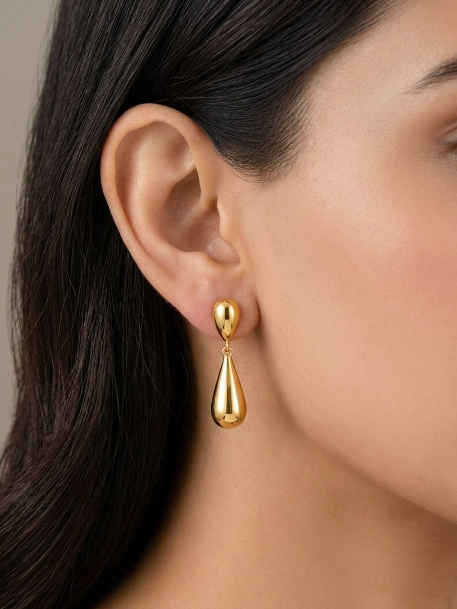 RACHIVA 18K Gold Plated Teardrop Earrings
