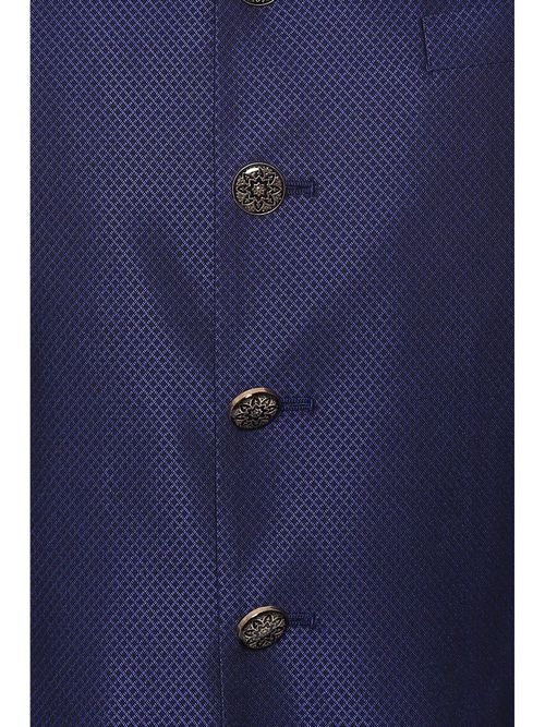Van Heusen Men Navy Blue Textured Formal Nehru Jacket (36)