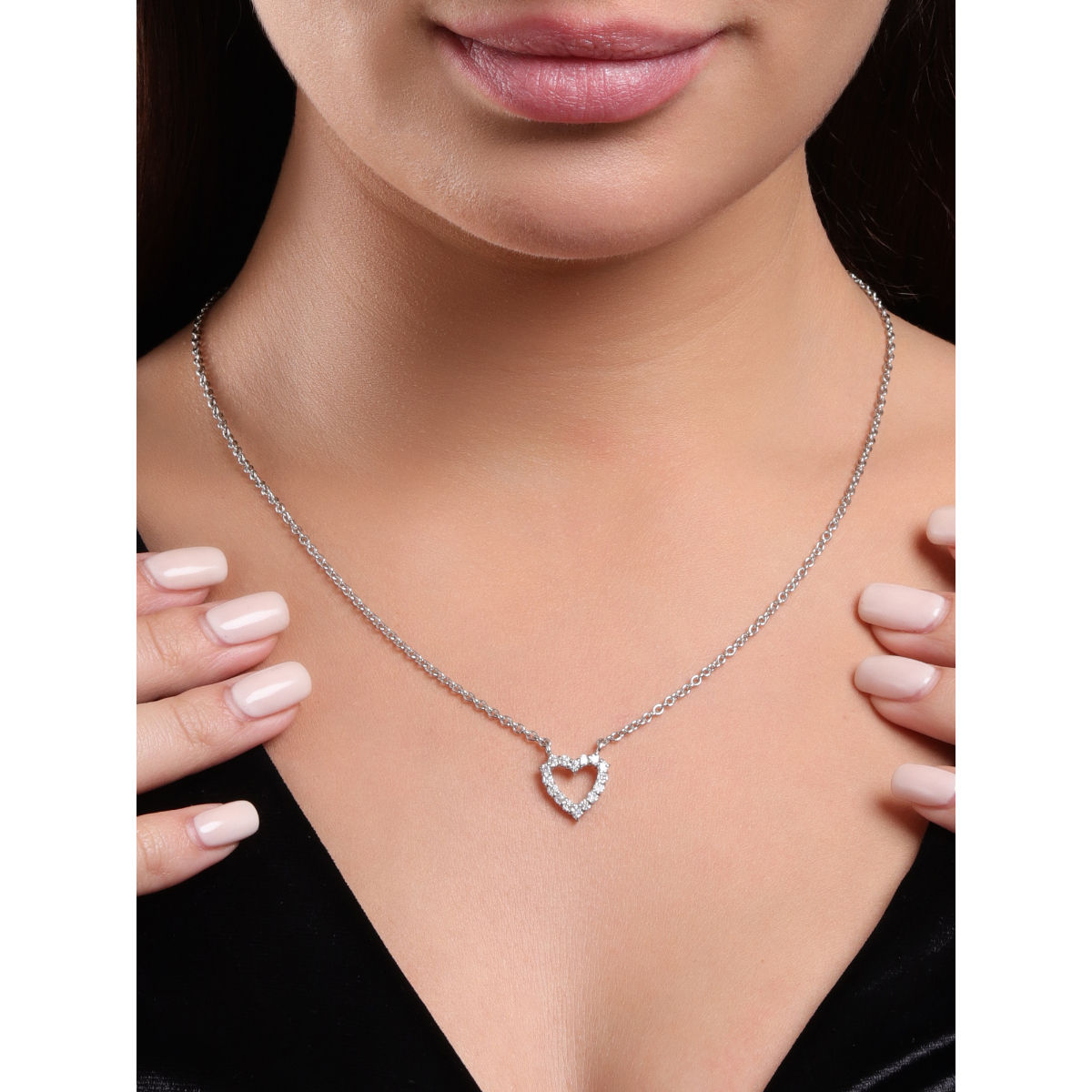 Buy Soraya Luxe White 925 Sterling Silver Moissanite Diamond Heart