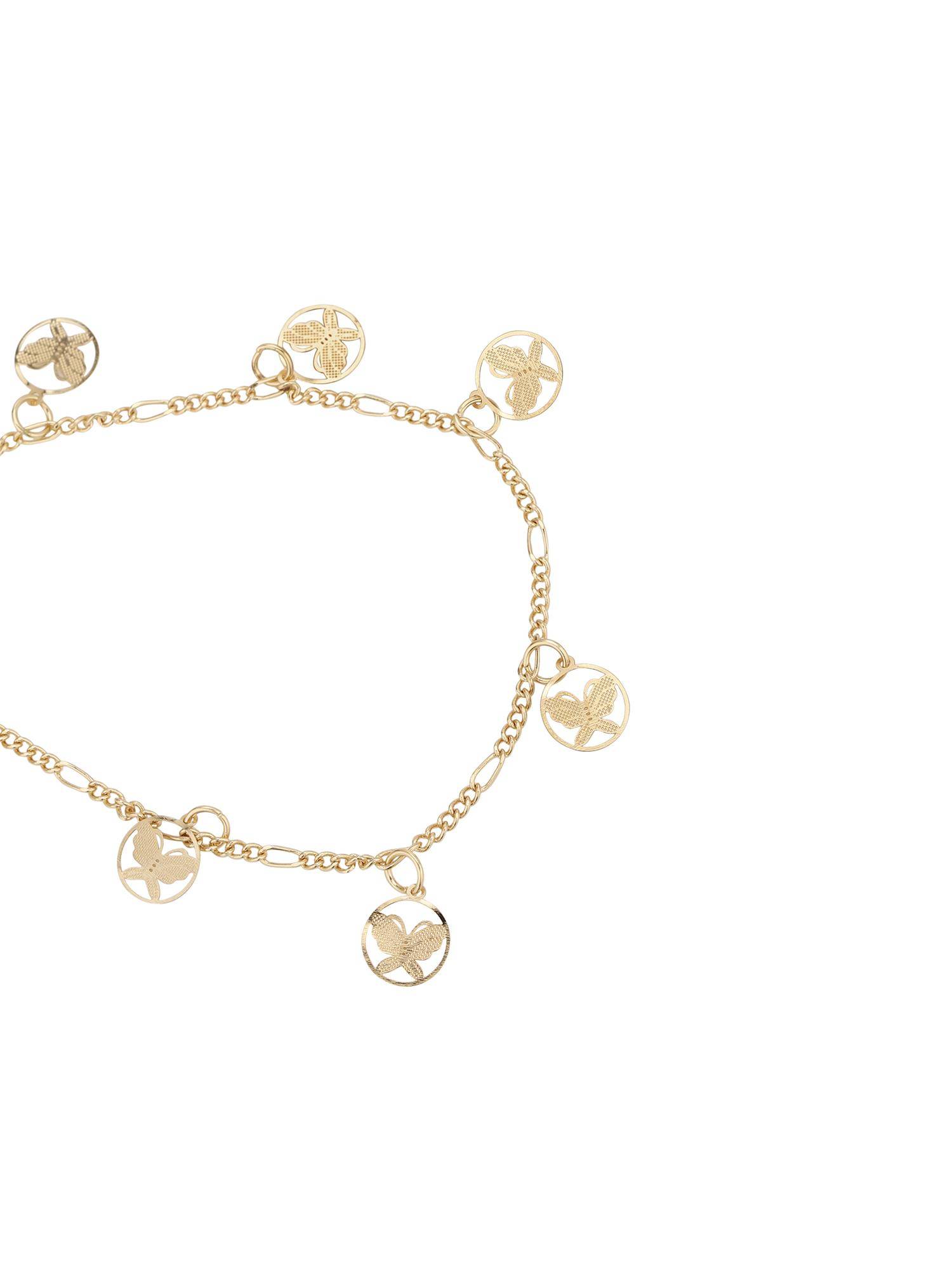 Buy Carlton London Gold Plated Multiple Butterfly Charm Anklet Online