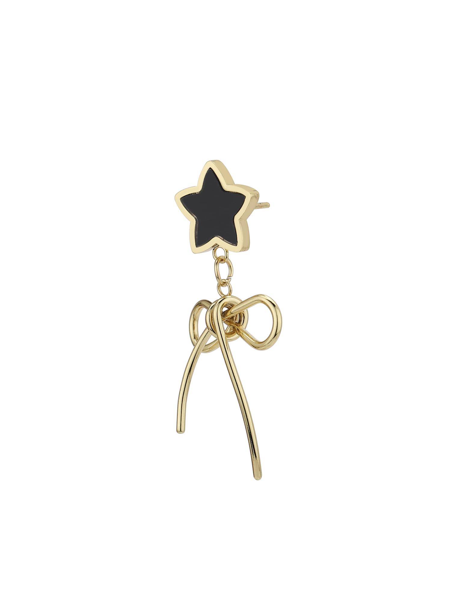 Buy Carlton London 18Kt Gold Plated Star and Bow Drop Earring Online