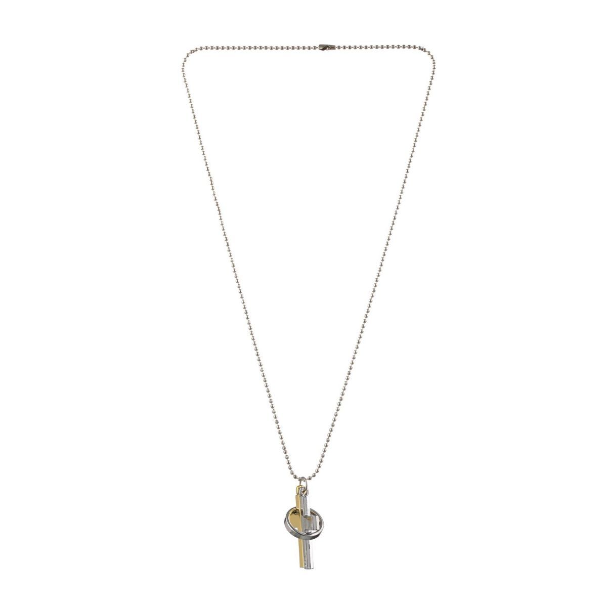 Priyaasi Dual Toned Gold Silver Cross Ring Chain Necklace For Men Buy Priyaasi Dual Toned Gold