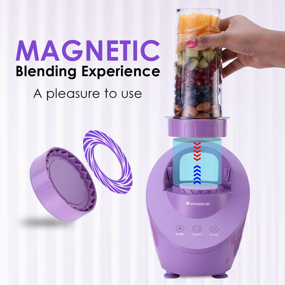 Buy Wonderchef Magneto Blender, Smoothie & Juice Maker, Portable with ...