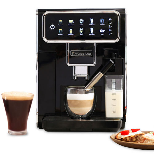 Wonderchef Regenta Fully Automatic 19 Bar Coffee Machine with Auto Frother,  Black