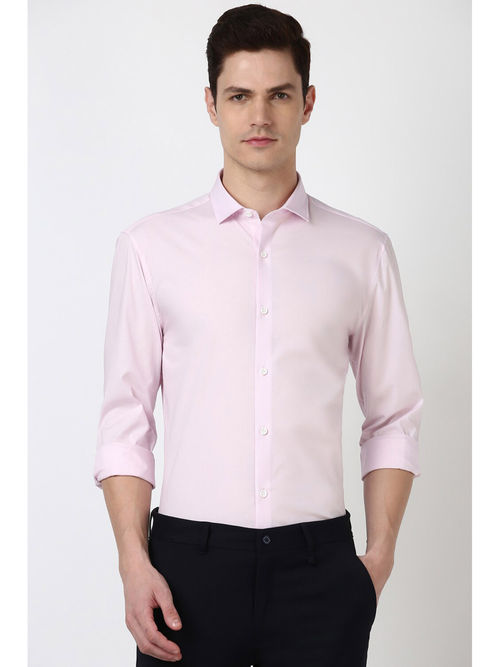 Buy Peter England Men Pink Solid Super Slim Fit Formal Shirt Online