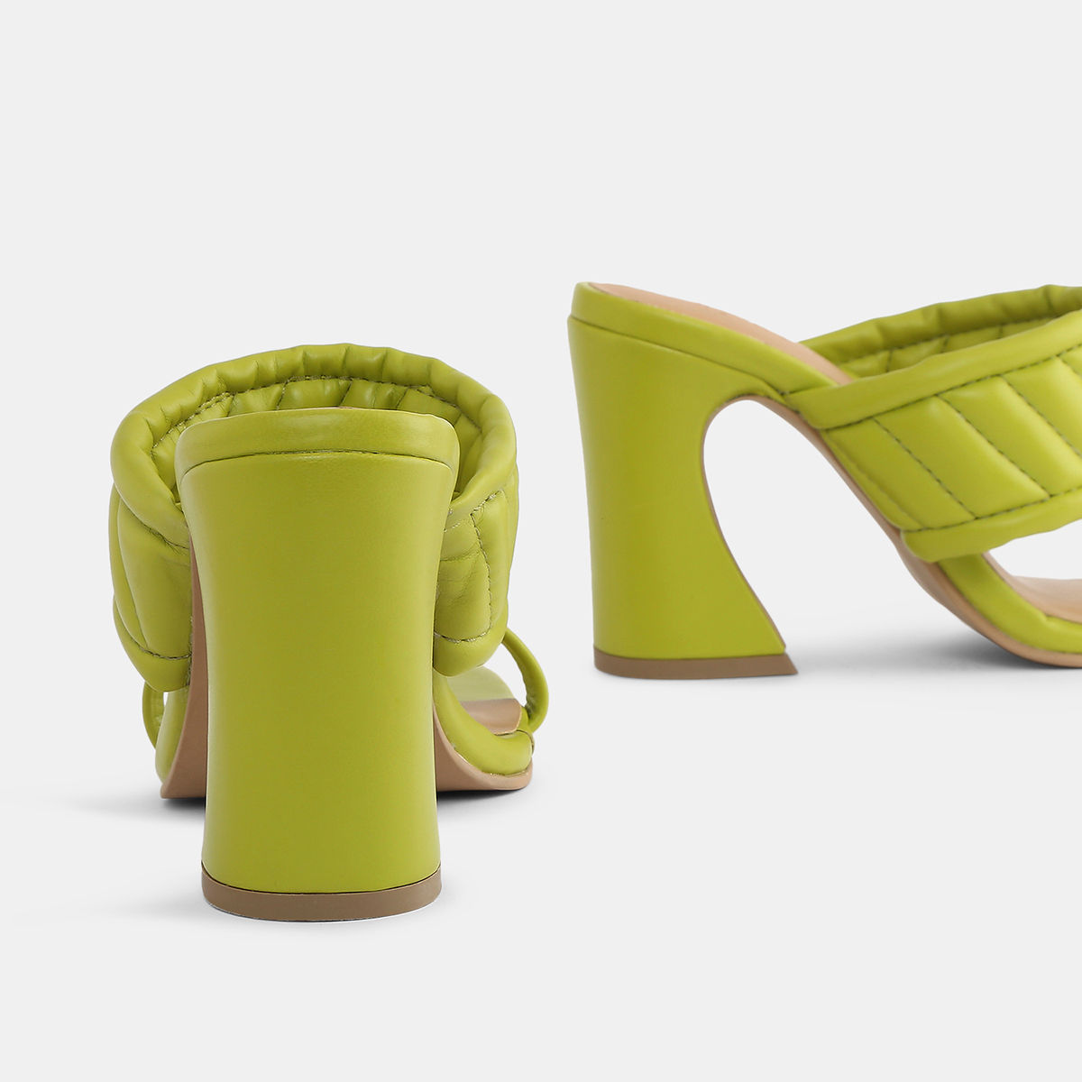 IYKYK by Nykaa Fashion Glam Green Slipon Multistrap Block Heels Buy