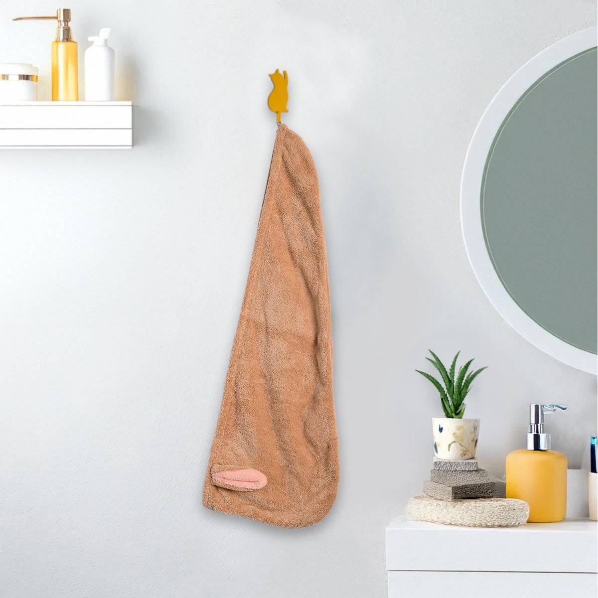 Voncasa Von Casa Polyester Beige Hair Wrap Towel