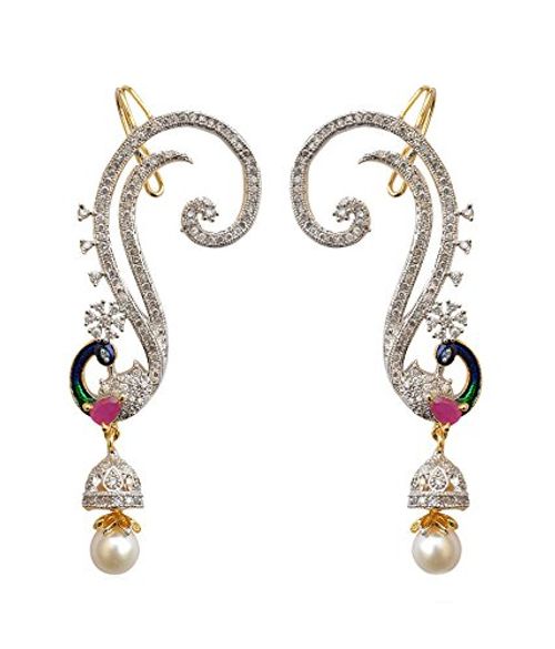 Buy Youbella Gold Plated American Diamond Dangle Drop Earrings