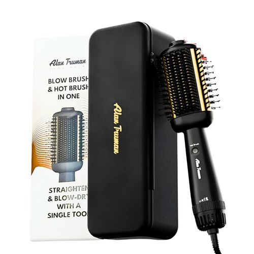 Alan Truman Blow Styling Brush Blow Dryer Brush Hair Straightener Hot  Brush in One