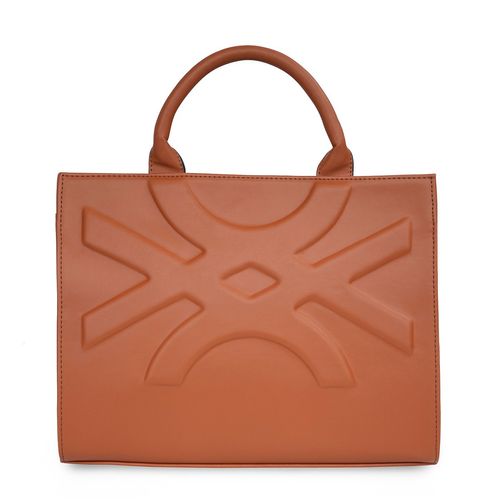 United Colors of Benetton Isabella Women Shopper Tote Handbag with  Detachable Strap Tan