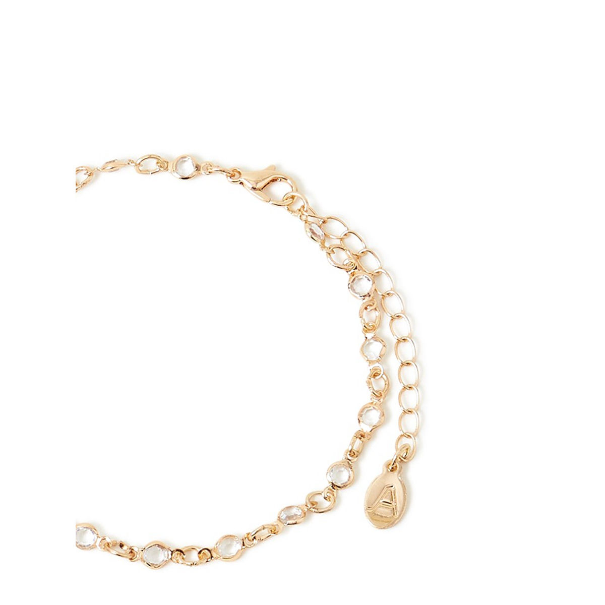 Buy Accessorize London Women's Gold Chain and Crystal Drop Anklets Pack