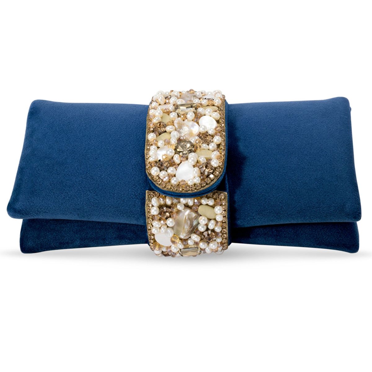 Buy Online Ava&Lina Silk Navy Blue Clutch Purses for Women