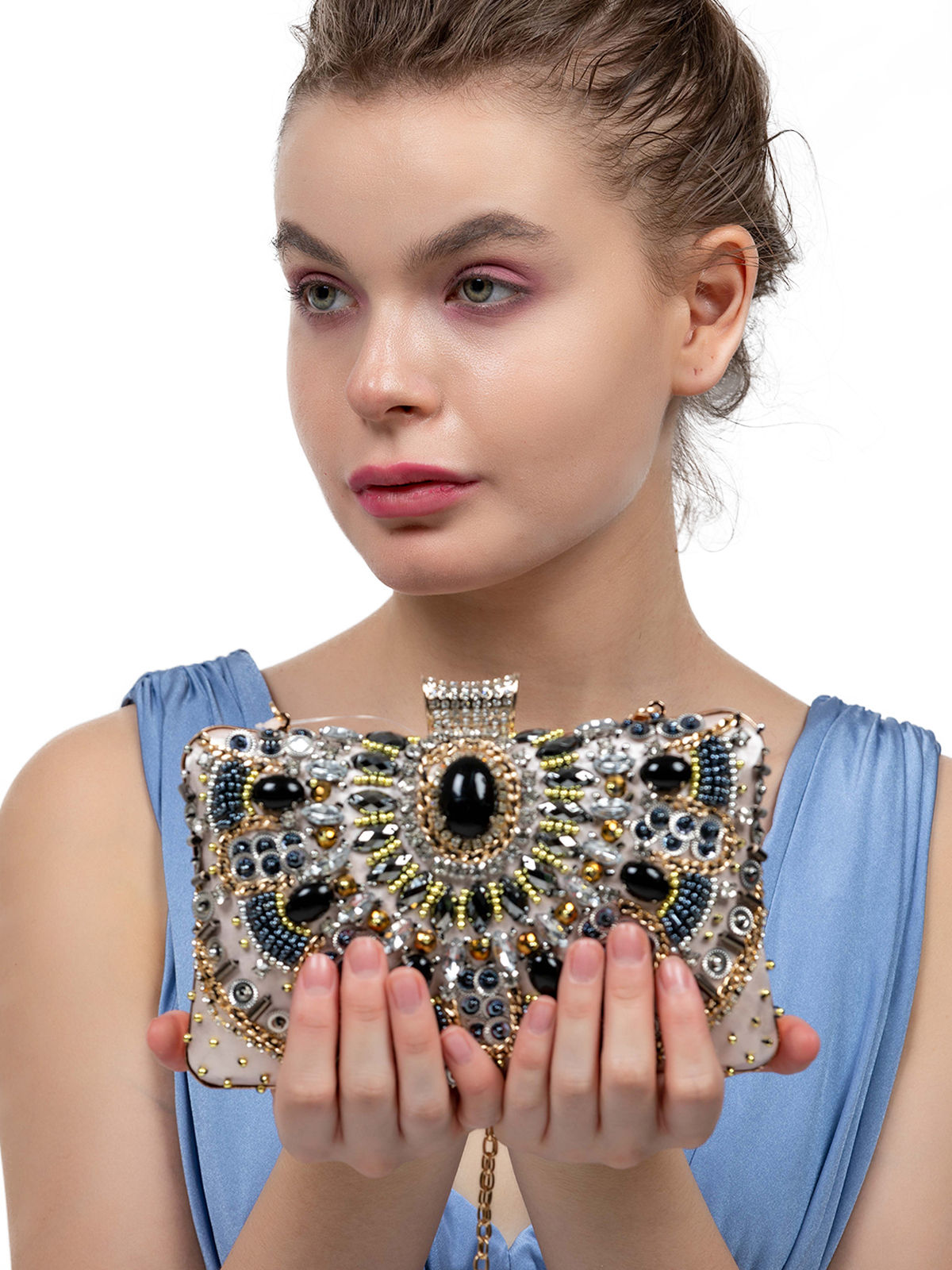 Odette Black Solid Plain Clutches FRT706 Buy Odette Black Solid