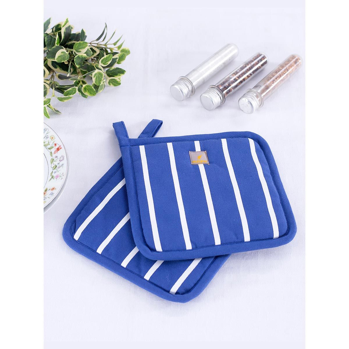 Maspar Celtic Cotton Printed Blue 2Pc Pot Holder Set Buy Maspar Celtic