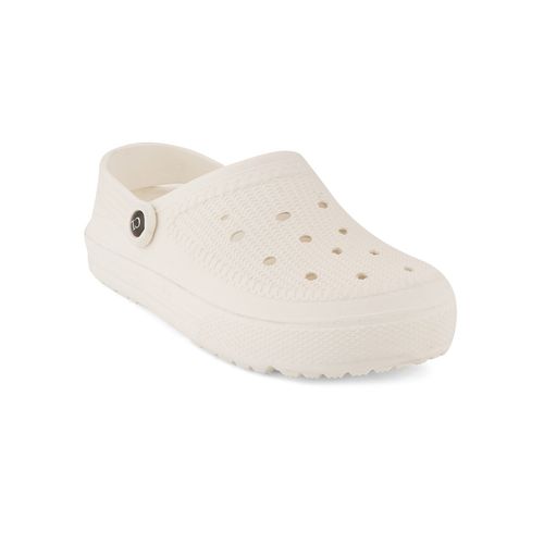 Carlton London Off White Slip-on Self Design Clogs