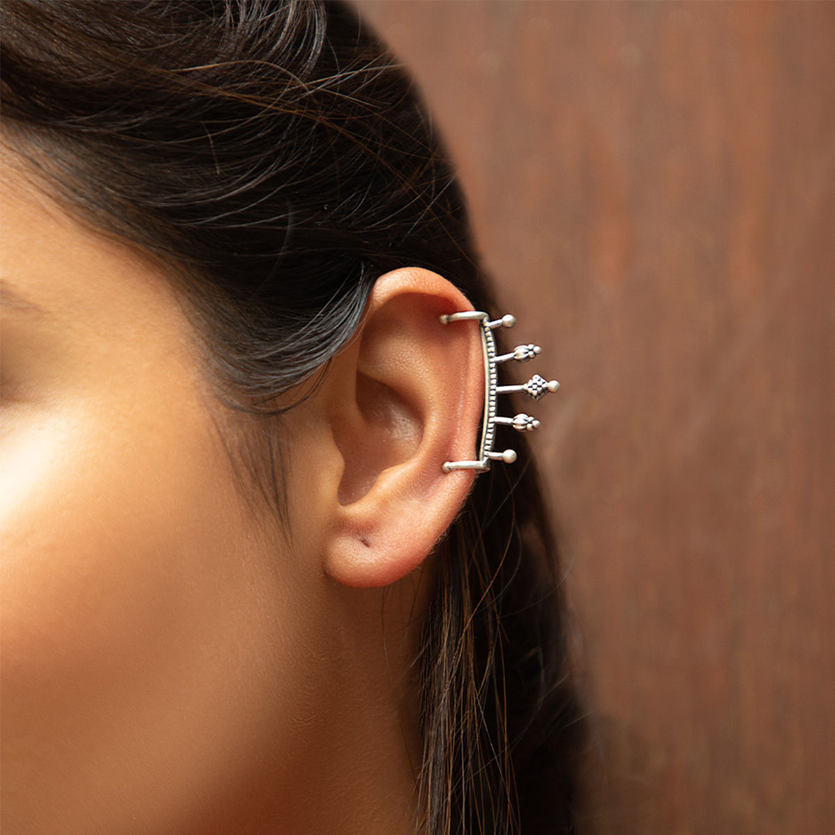 Buy Double Ear Piercing Earrings10k Gold Chain Stud Earringstwo Online in  India  Etsy