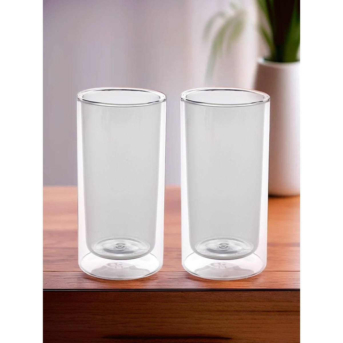 The Better Home Colored Double Walled Glass 250ML Grey Pack of 2