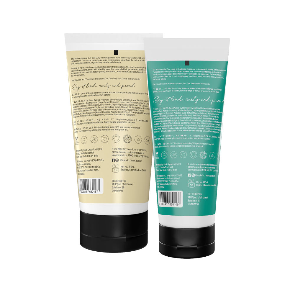 Arata Advanced Curl Care Duo LeaveIn Conditioner & Advanced Hair Curly