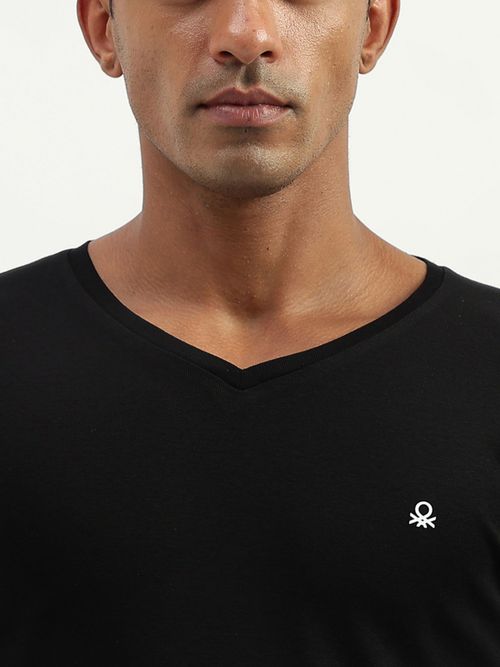 Buy United Colors Of Benetton Regular Fit V-Neck Solid T-Shirt