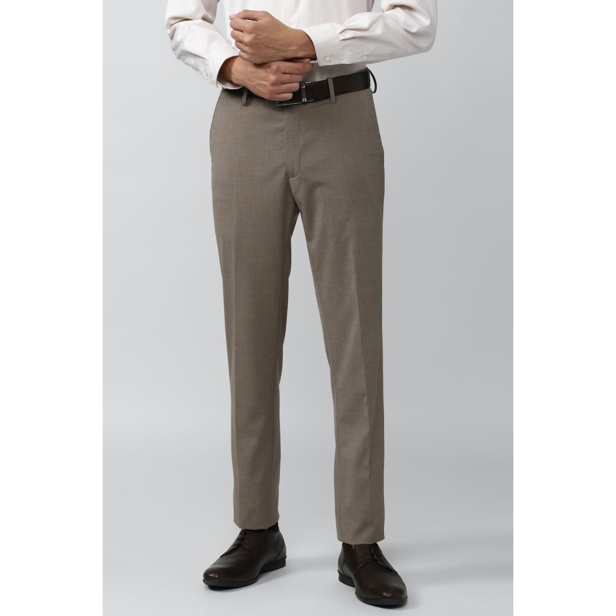 Buy Men Grey Textured Super Slim Fit Formal Trousers Online - 715247 | Peter  England