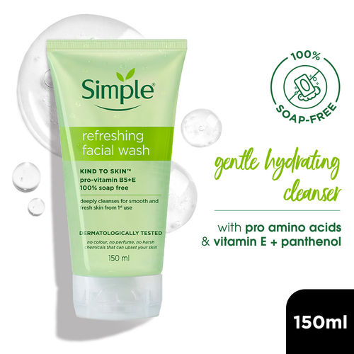 Simple Refreshing Facial Wash, 100% Soap-Free | Perfect for Sensitive Skin