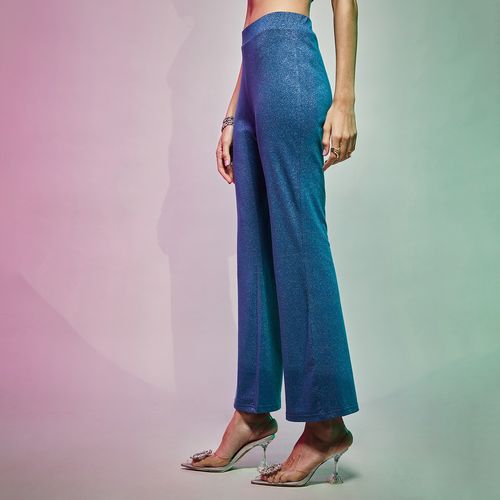 Buy MIXT by Nykaa Fashion White Flared High Waist Pants Online