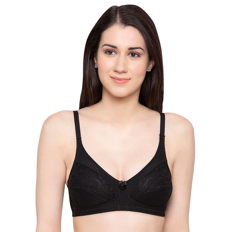 Candyskin Black Cotton Non Padded Non Wired Bra (32B): Buy Candyskin Black  Cotton Non Padded Non Wired Bra (32B) Online at Best Price in India Nykaa