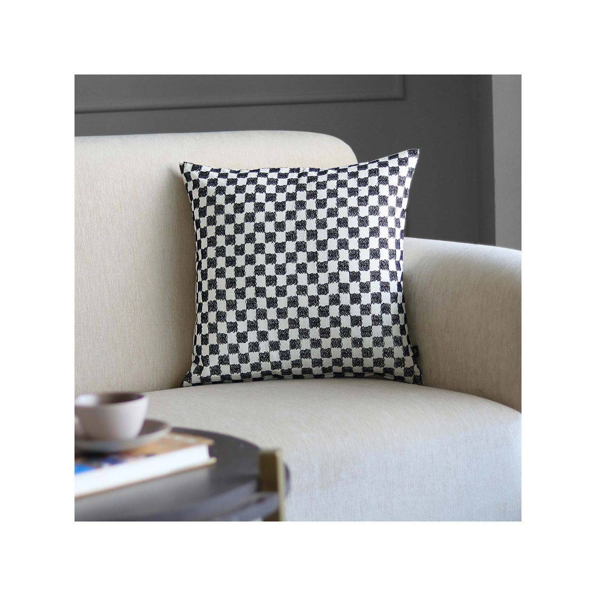 GM Embroidered Square Cushion Cover with Zipper (Size: 16x16")