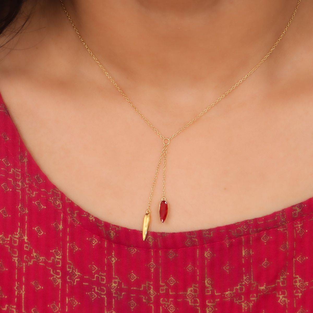 Buy Praavy 925 Sterling Silver La Vie En Necklace In Gold (p19n0038) Online