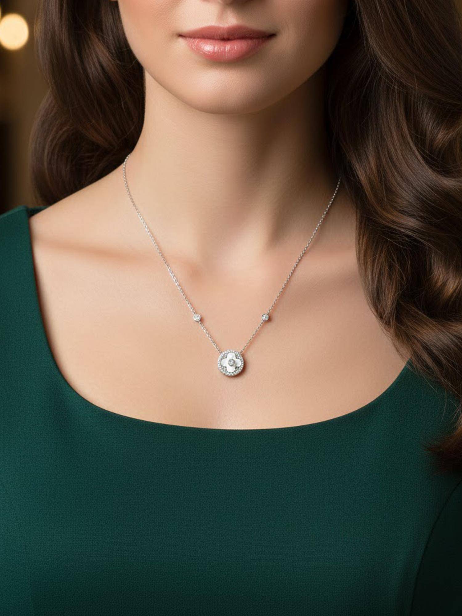 925 SILLER Women Sterling Silver Necklace