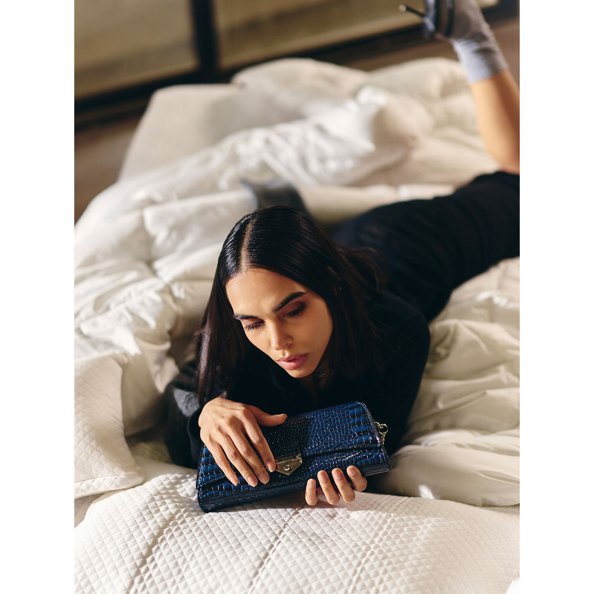 Buy MIRAGGIO Blue Savannah Clutch for Women (S) Online