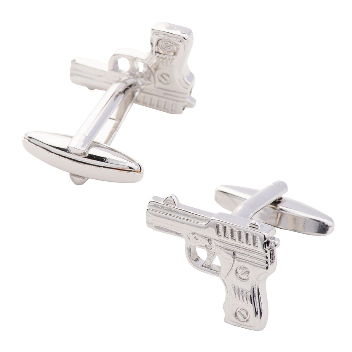 Buy The Tie Hub Silver Shot Gun Cufflinks Online