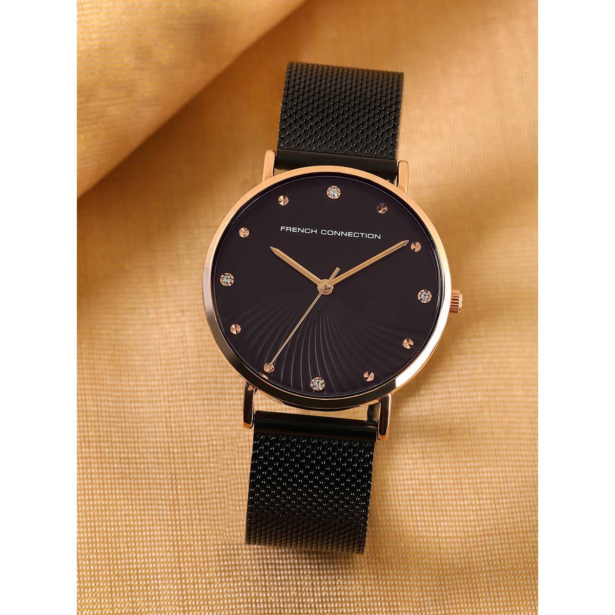 French Connection Black Dial Analog Watch for Women - FCC01BM