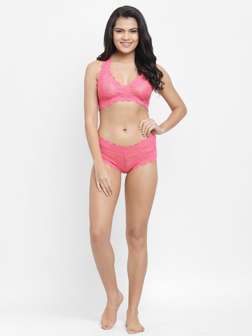 Nanier Sexy Women's Thin Transparent Lace Bra Set - (Pink 34B) : :  Clothing, Shoes & Accessories